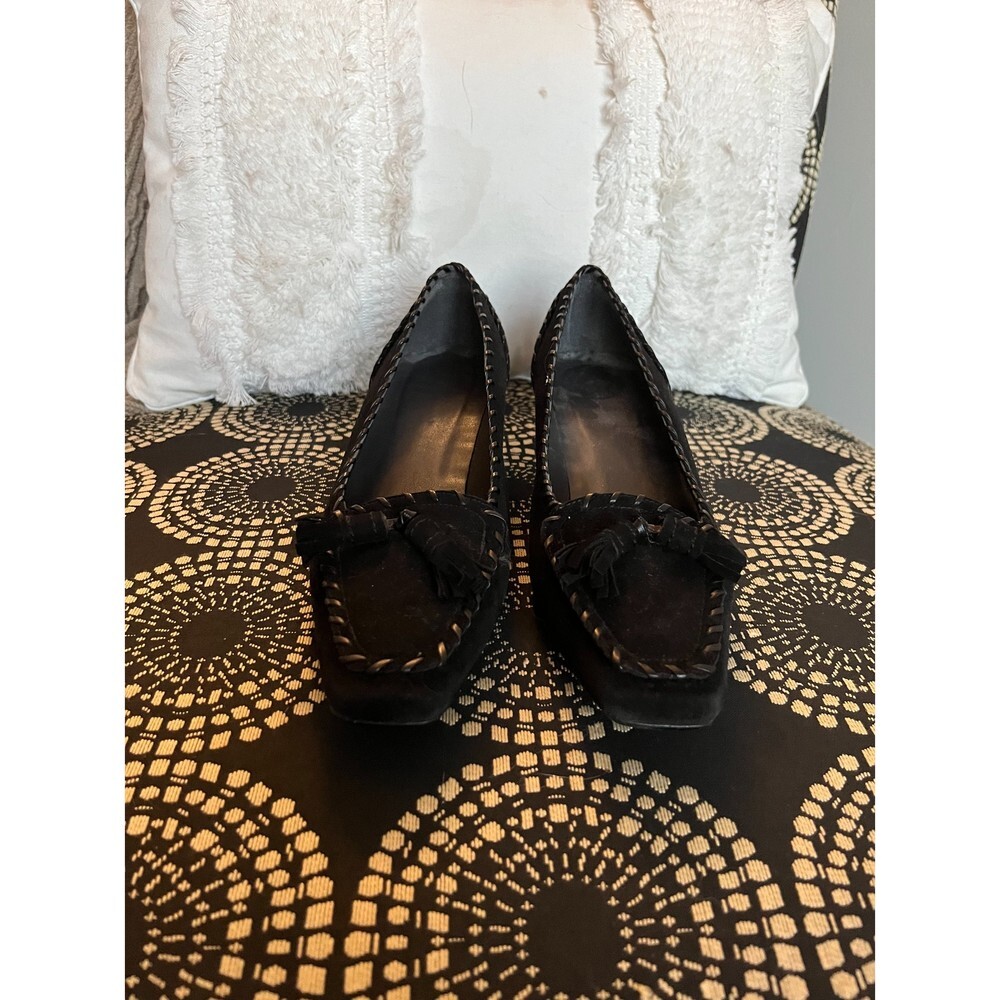 Stuart Weitzman Vintage Black Suede Kitten Heels​